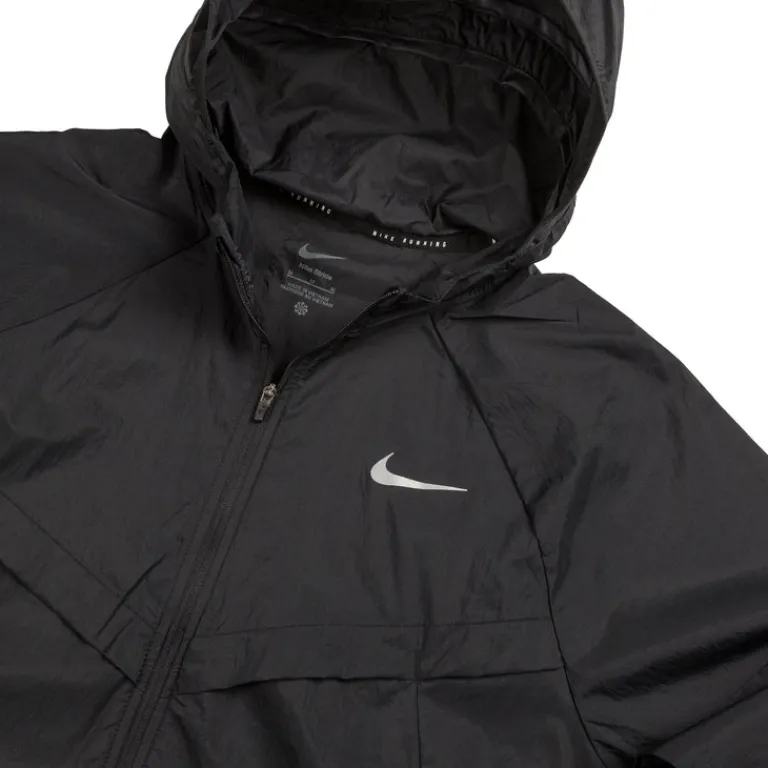 Nike Gilets|Running*Stride Repel UV Running Jacket Black / Black / Reflective Silver