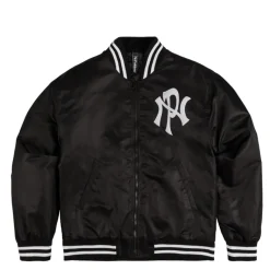 No Problemo Gilets*NYP Nylon Varsity Jacket Black