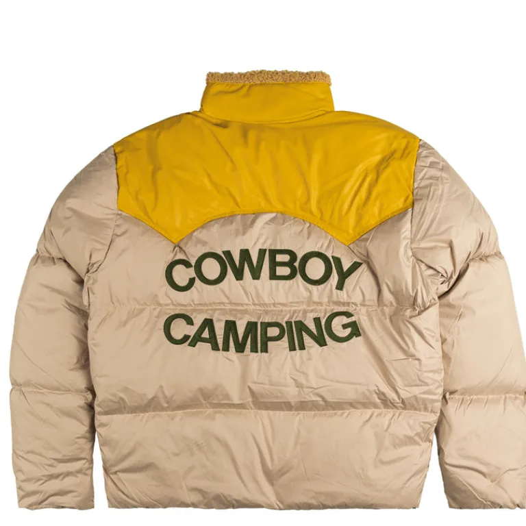 PAL Sporting Goods Gilets*Cowboy Camping Down Leather Yoke Sherling Coat Yellow / Marshmallow