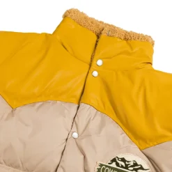 PAL Sporting Goods Gilets*Cowboy Camping Down Leather Yoke Sherling Coat Yellow / Marshmallow