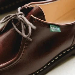 Paraboot Sneakers En Cuir*Michael Marche Marron / Lisse Ecorce