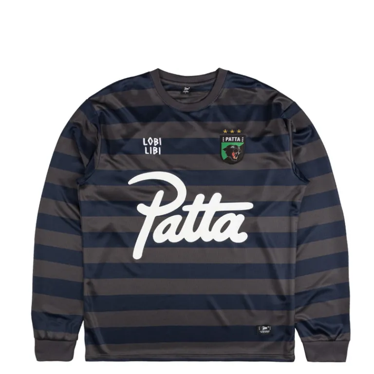 Patta T-Shirts*Striped Longsleeve Football Jersey Forged Iron