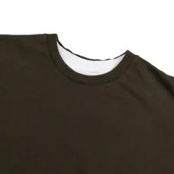 Perplex T-Shirts*Double-Layered Longsleeve T-Shirt Brown/White