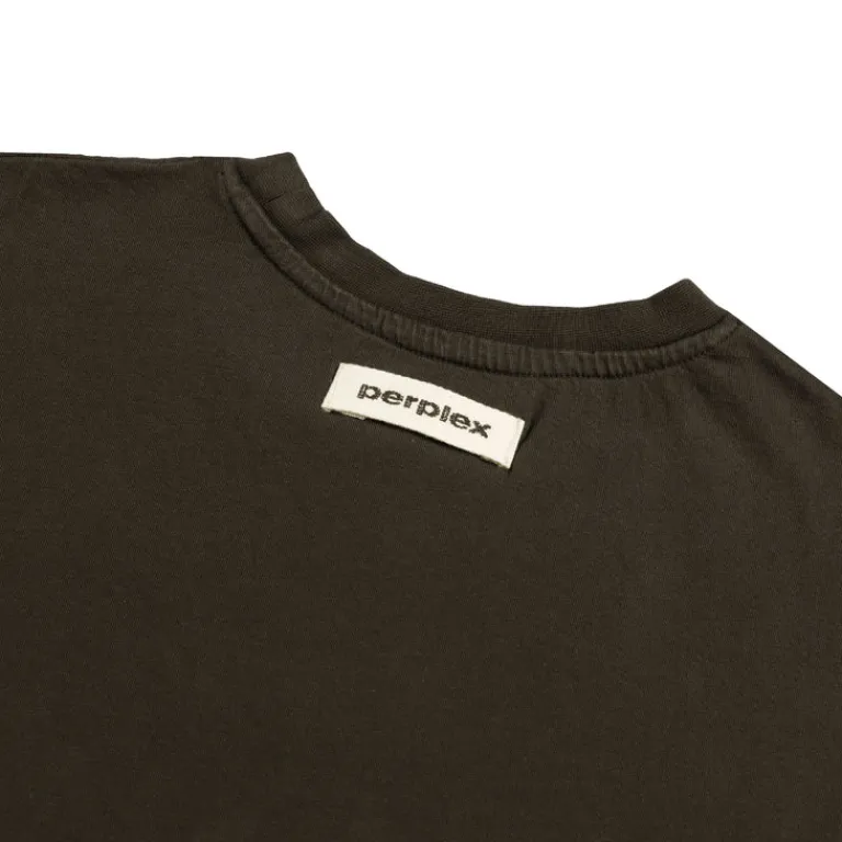 Perplex T-Shirts*Double-Layered Longsleeve T-Shirt Brown/White