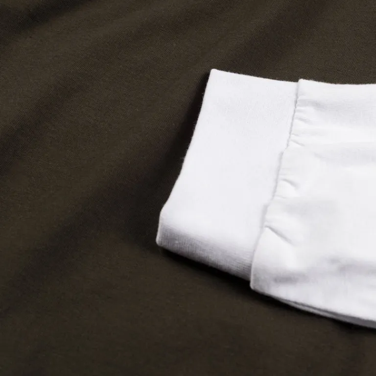 Perplex T-Shirts*Double-Layered Longsleeve T-Shirt Brown/White