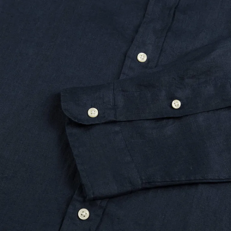Polo Ralph Lauren Chemises*Custom Fit Linen Shirt Newport Navy