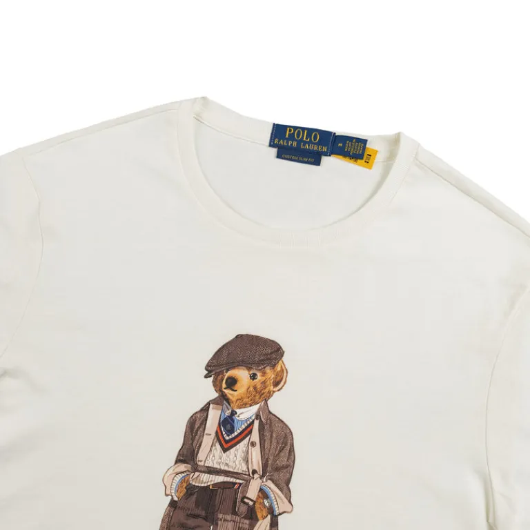 Polo Ralph Lauren T-Shirts*Custom Slim Fit Polo Bear Jersey T-Shirt Deckwash White Hrtg