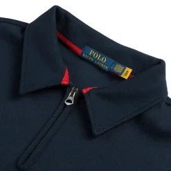 Polo Ralph Lauren Pullover*Double-Knit Mesh Collared Sweatshirt Cruise Navy Multi
