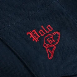 Polo Ralph Lauren Pullover*Double-Knit Mesh Collared Sweatshirt Cruise Navy Multi