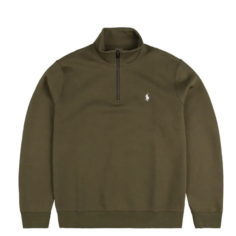 Polo Ralph Lauren Pullover*Double-Knit Quarter-Zip Pullover Company Olive