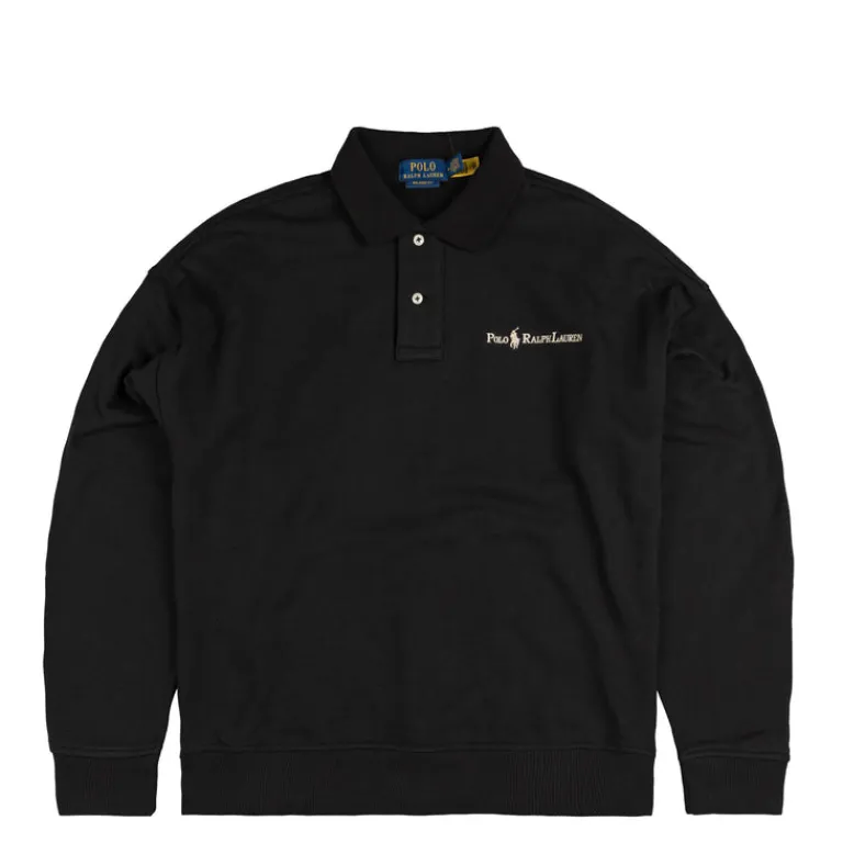 Polo Ralph Lauren Pullover*Relaxed Fit Logo Collared Sweatshirt Polo Black
