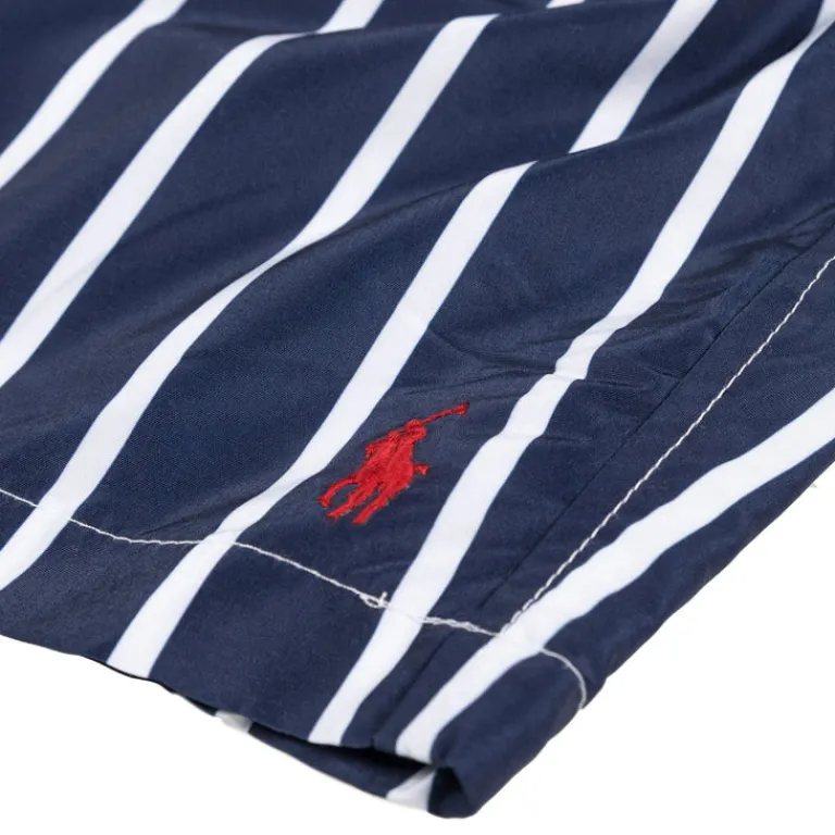 Polo Ralph Lauren Shorts*Traveler Slim Fit Swimming Trunk Blue Vertical Wide Stripe)