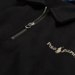 Polo Ralph Lauren Pullover*Zip-Mock Long Sleeve Pullover Polo Black