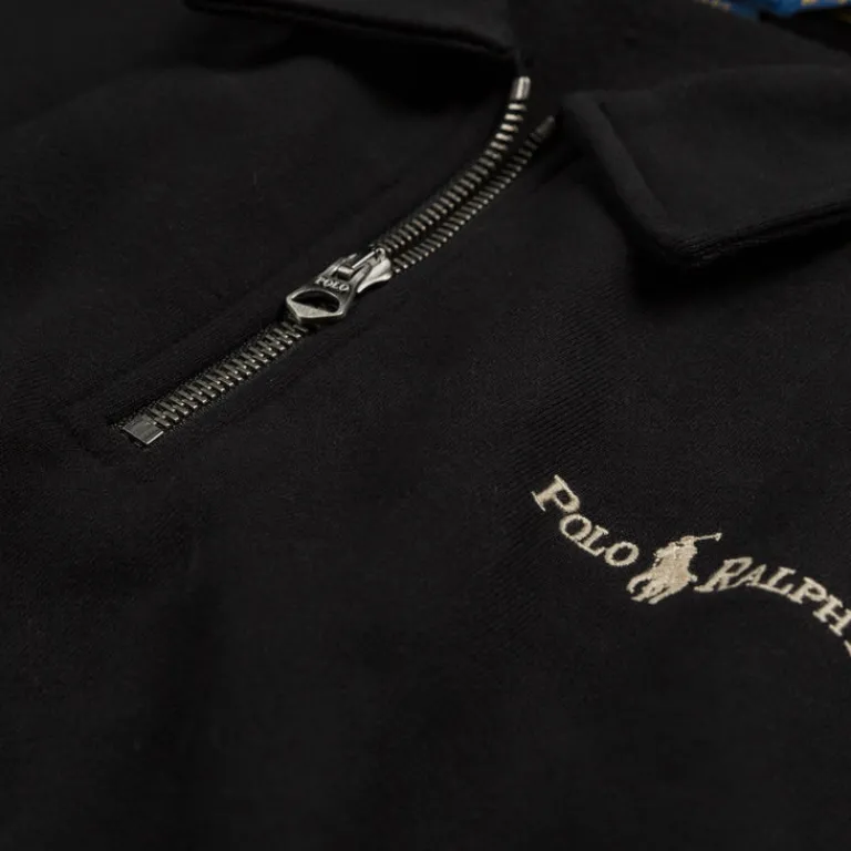 Polo Ralph Lauren Pullover*Zip-Mock Long Sleeve Pullover Polo Black