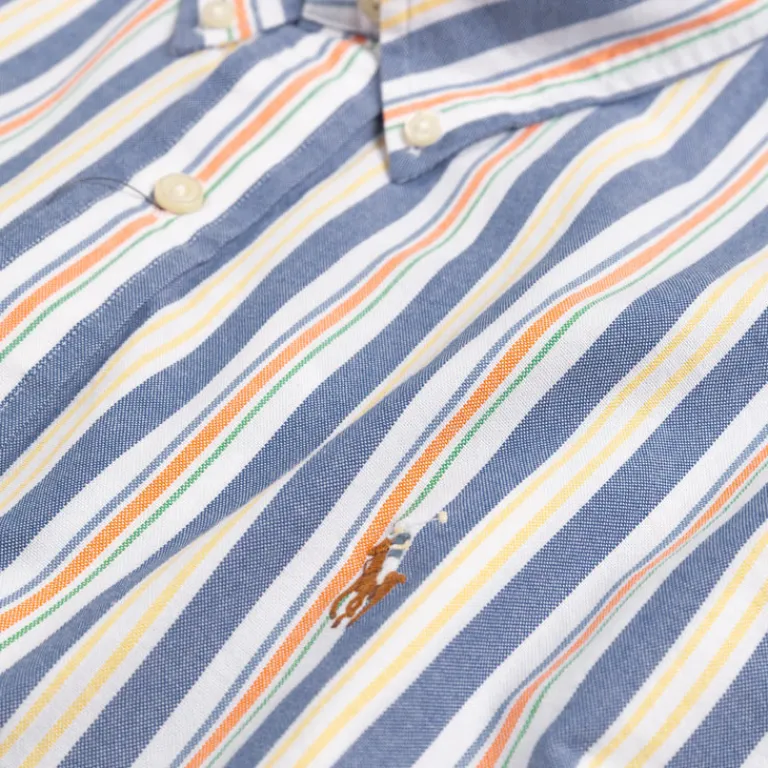 Polo Ralph Lauren Chemises*Custom Fit Striped Oxford Shirt Blue / White Multi