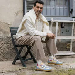 Puma Sneakers En Cuir|Baskets Décontractées Terrace*x Asphaltgold Palermo *Scopa* Chamomile / Zen Blue