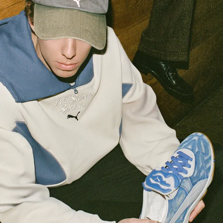 Puma Sneakers En Cuir|Baskets Décontractées Terrace*x Kidsuper King Indoor Dart Blue / Gray Fog
