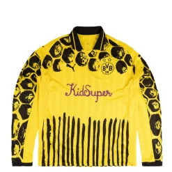 Puma T-Shirts*x KidSuper Studios Borussia Dortmund Longsleeve Retro Shirt Faster Yellow / Puma Black