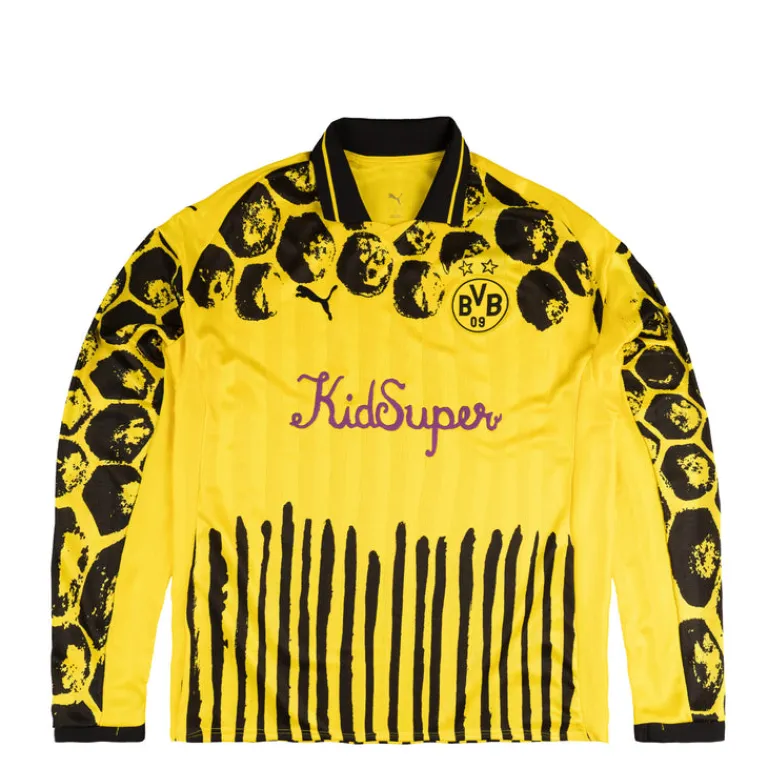 Puma T-Shirts*x KidSuper Studios Borussia Dortmund Longsleeve Retro Shirt Faster Yellow / Puma Black