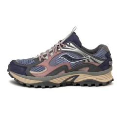 Saucony Sneakers En Cuir|Chaussures De Running Retro*Grid Aura X Blue / Multi