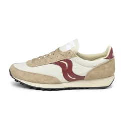 Saucony Sneakers En Cuir|Chaussures De Running Retro*Trainer 80 Beige / Burgundy