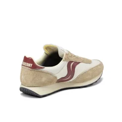 Saucony Sneakers En Cuir|Chaussures De Running Retro*Trainer 80 Beige / Burgundy