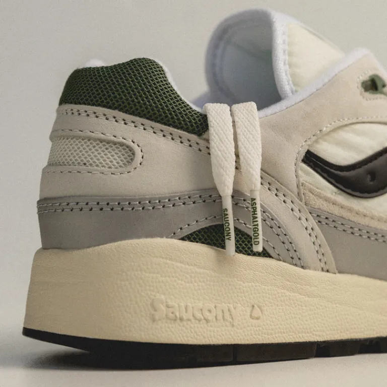 Saucony Sneakers En Cuir|Chaussures De Running Retro*x Asphaltgold Shadow 6000 White / Light Grey