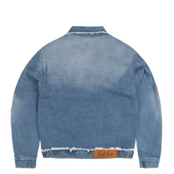 Sefr Gilets*Alvarez Denim Jacket Frayed Mid Blue