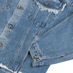 Sefr Gilets*Alvarez Denim Jacket Frayed Mid Blue