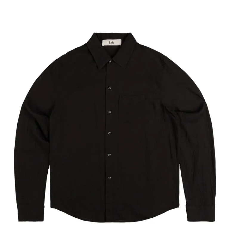 Sefr Chemises*Leo Shirt Light Black