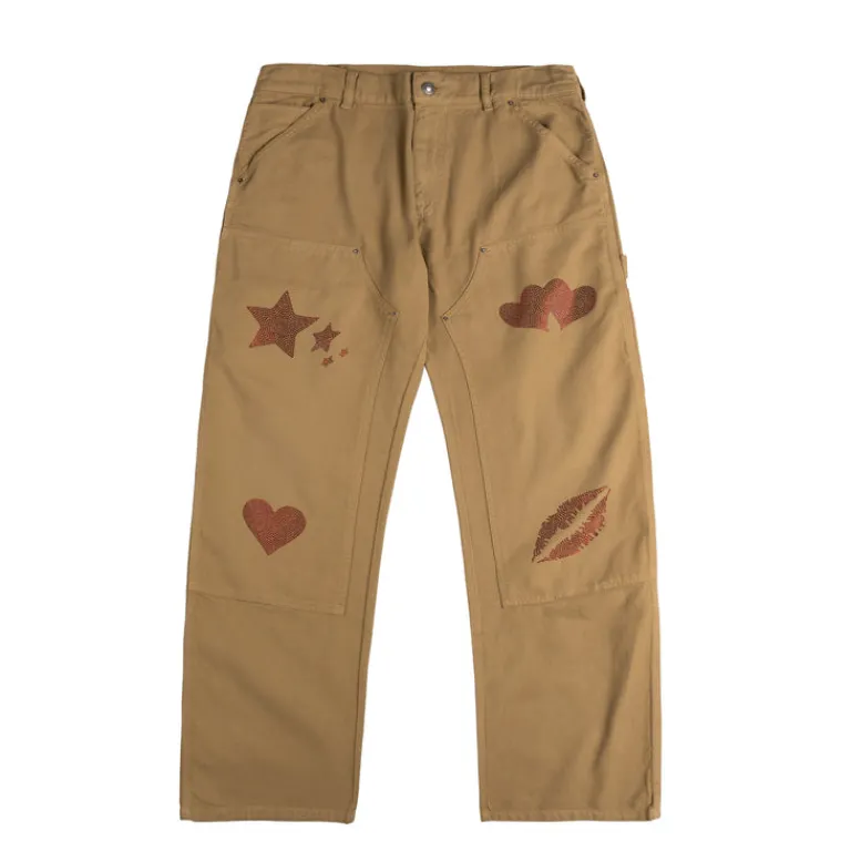 Sky High Farm Universe Pantalons*SH4U Double Knee Pants Dark Beige