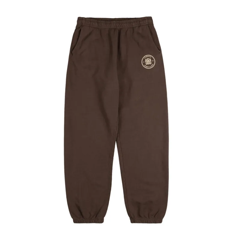 Sporty & Rich Survêtements*Bristol Crest 100th Sweatpant Chocolate Cream