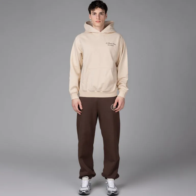 Sporty & Rich Survêtements*Bristol Crest 100th Sweatpant Chocolate Cream