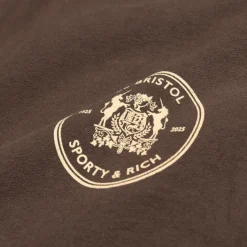 Sporty & Rich Survêtements*Bristol Crest 100th Sweatpant Chocolate Cream
