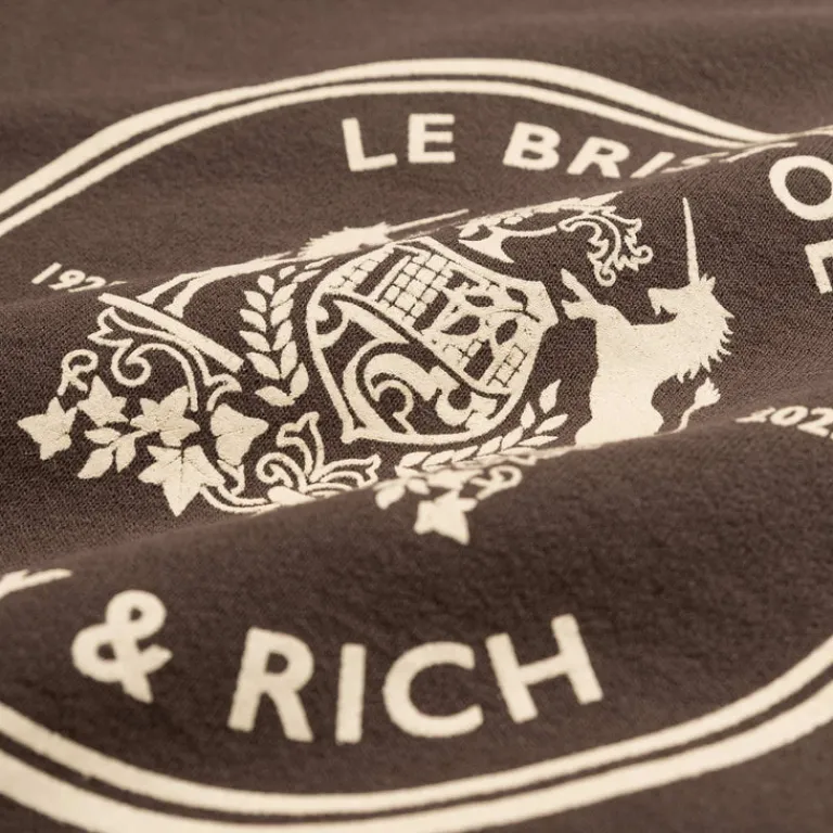 Sporty & Rich Pullover*Bristol Crest 100th Crewneck Chocolate Cream