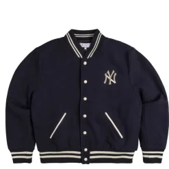 Sporty & Rich Gilets*x  '47 & The New York Yankees Serif Varsity Jacket Navy