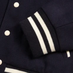 Sporty & Rich Gilets*x  '47 & The New York Yankees Serif Varsity Jacket Navy