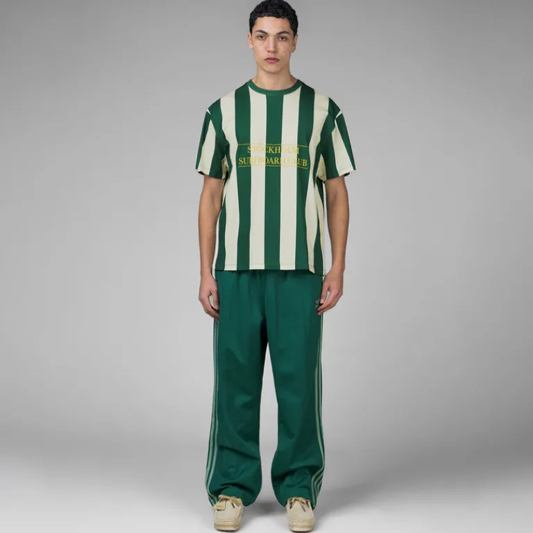 Stockholm Surfboard Club T-Shirts*Box Tee Stripe Green / White