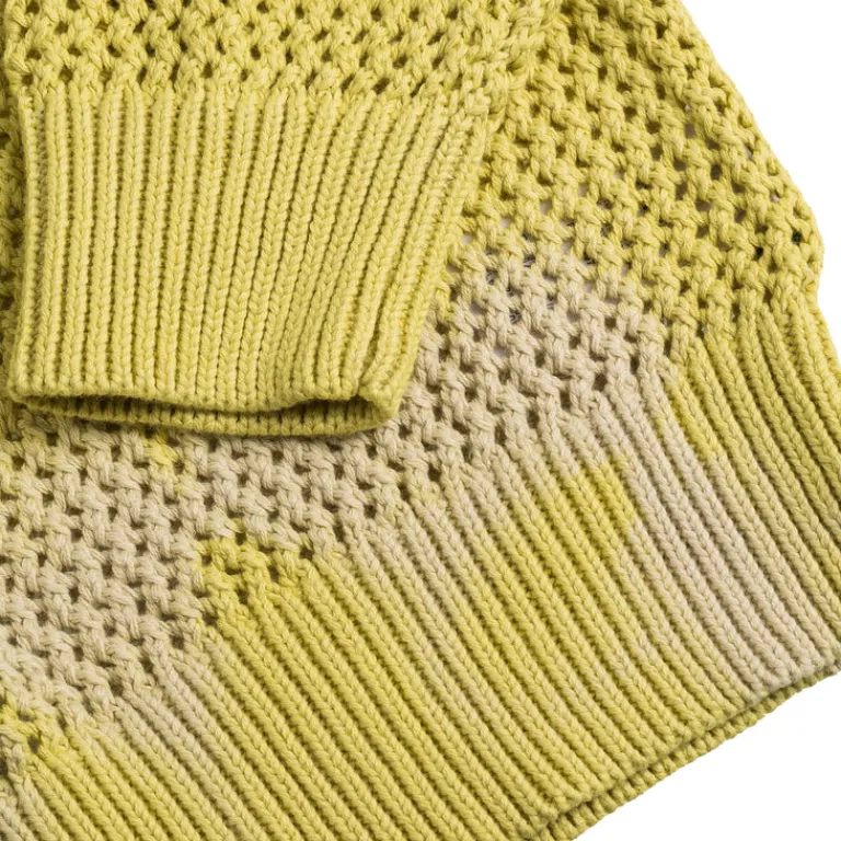 Stussy Tricot*Pigment Dyed Loose Gauge Sweater Tie Dye Yellow