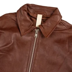 Sunflower Gilets*Short Leather Jacket Cognac