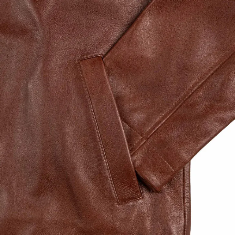 Sunflower Gilets*Short Leather Jacket Cognac