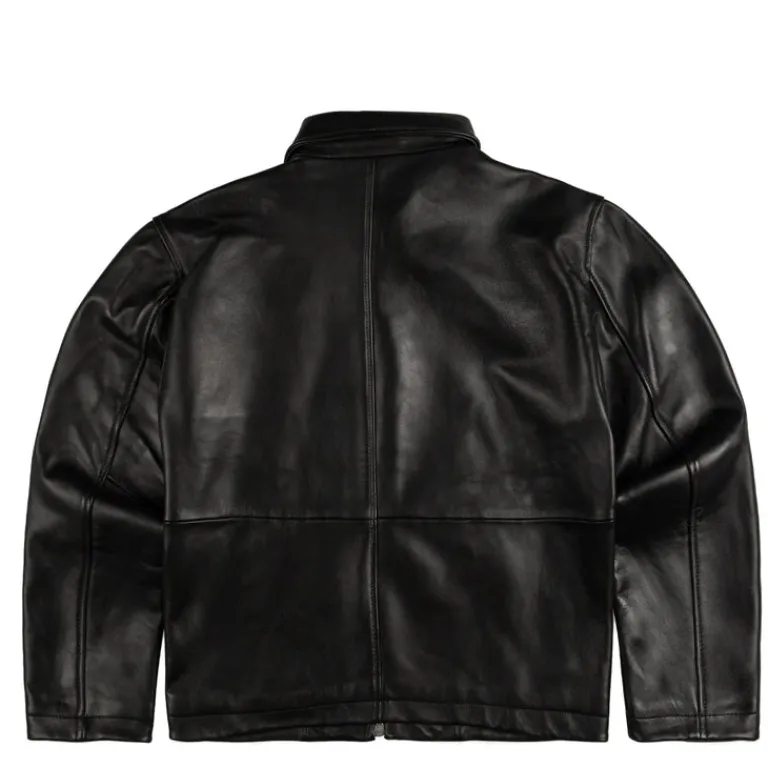 Sunflower Gilets*Short Leather Jacket Black Shine