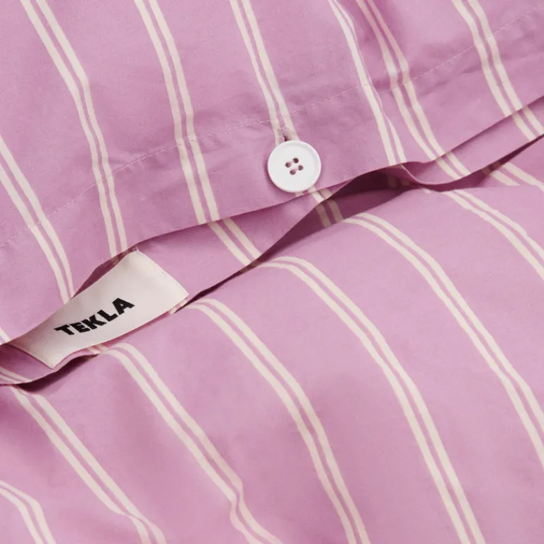 Tekla Chambre À Coucher*Duvet Cover Mallow Pink Stripes