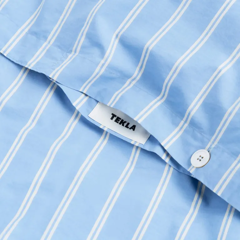 Tekla Chambre À Coucher*Duvet Cover Island Blue Stripes