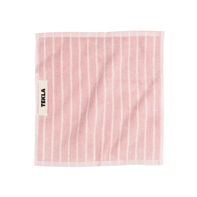 Tekla Salle De Bain*Washcloth Shaded Pink Stripes