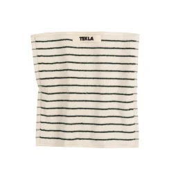 Tekla Salle De Bain*Washcloth Racing Green Stripes