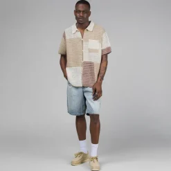 thisisneverthat Chemises*Block Crochet Knit Shirt Ivory