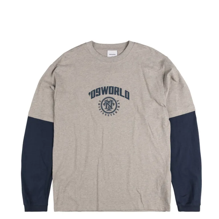 thisisneverthat T-Shirts*Layered Longsleeve Tee Dark Heather Grey