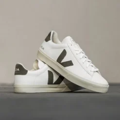 Veja Sneakers Blancs*Campo Chromefree Leather Extra White / Kaki