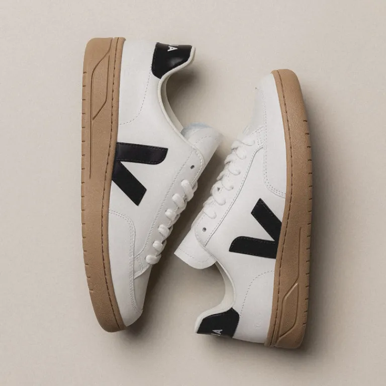 Veja Sneakers Blancs*V-12 Leather W Extra White / Black / Dune